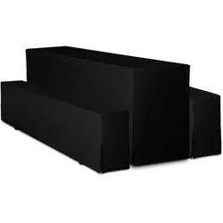 TexDeko Hussen für Bierzeltgarnitur Premium blickdicht 3TLG SET Biertischhusse 220x70cm Festzeltgarnitur, Schwarz