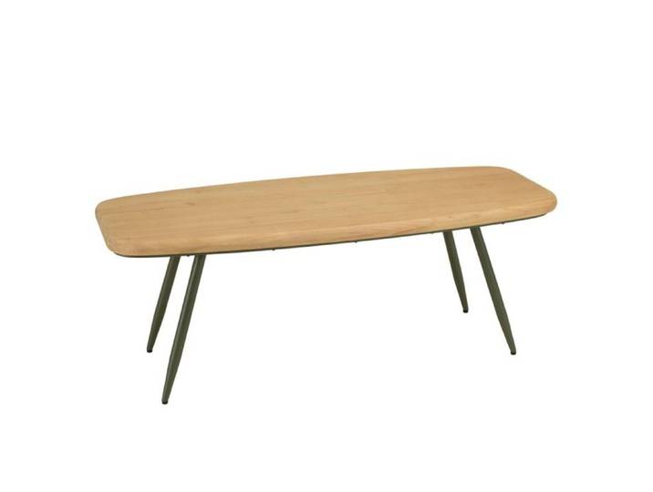 MACABANE HELENA - Table basse GM plateau en pin pieds scandinaves métal vert HELENA