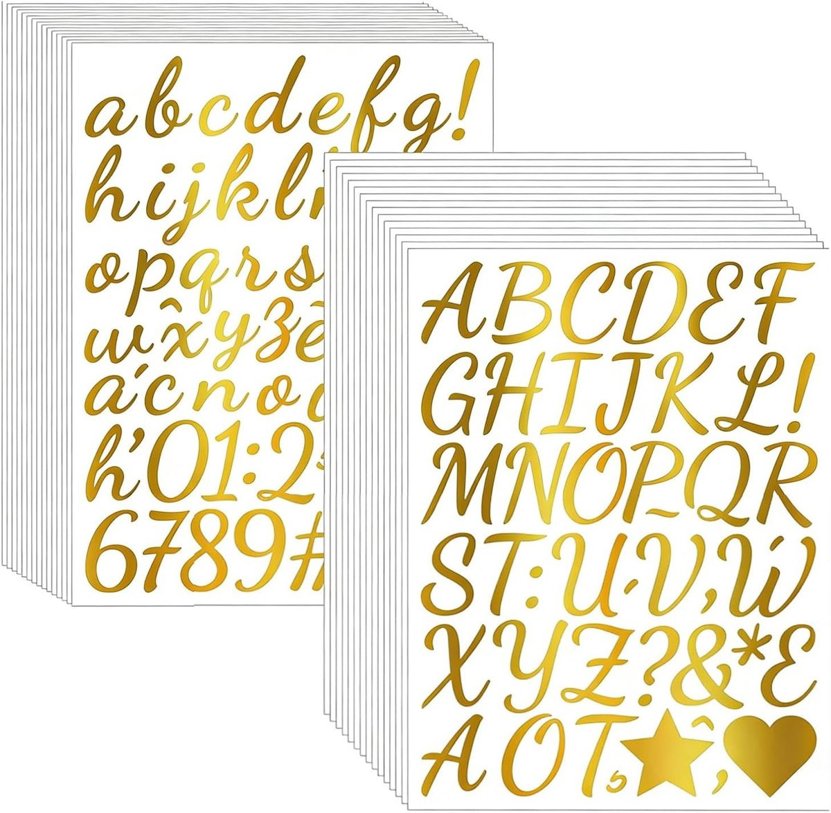 30 Bladen Zelfklevende Gouden Letter Stickers - Waterdichte Vinyl Alfabet Stickers voor DIY Creaties, Scrapbooking en Decoratie
