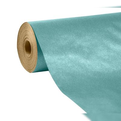 Clairefontaine Geschenkpapier, Kraftpapier einfarbig 60g, Rolle 50x0,70m, Perlmutttürkis - Türkis 507578C