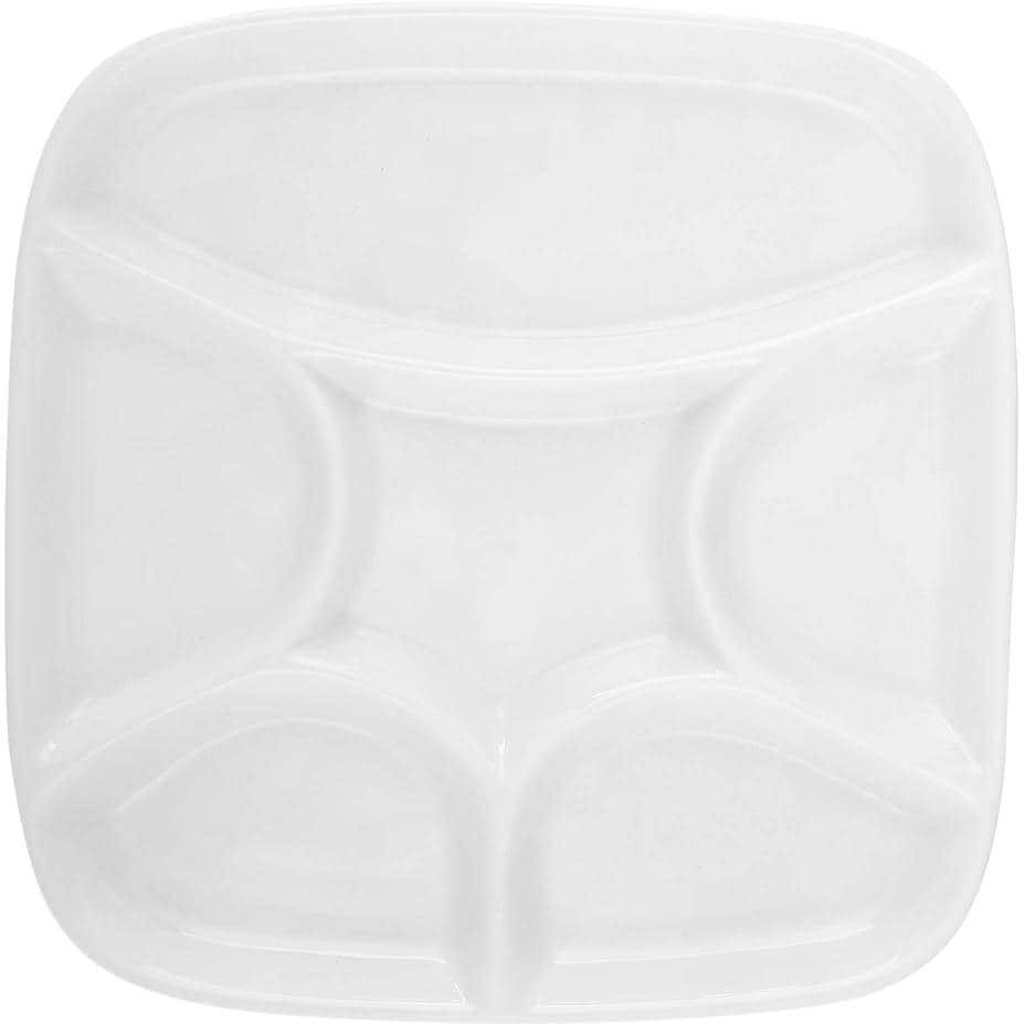 Fondueteller "Lunasol Hotel Inn Univers 6 Stk. 21,5 x 21,5 cm", weiss (weiß), B:21,5cm, Porzellan, Speiseteller, Fondueteller, Porzellanteller weiß Einheitsgröße