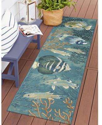 Lush Decor Marina Fish Indoor/Outdoor Rug