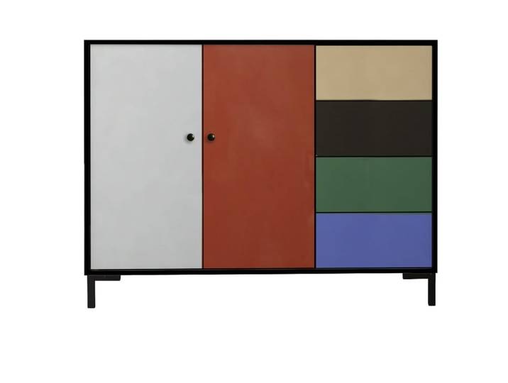 Buffet bas 2 portes 4 tiroirs MDF imprimé