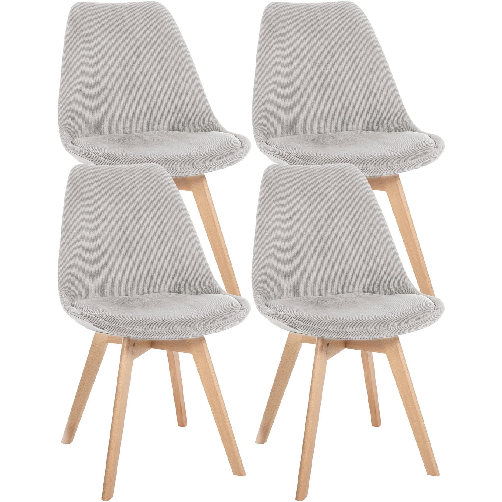 CLP 4er Set Stuhl Linares Cord - Farbe: beige, Material: Cord