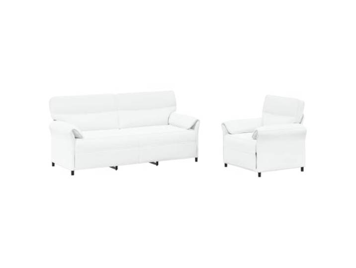 Coespram Sofa Set 2-Teilig Weiß Polstersofa Couch Garnitur Metall Moderne 2-teilige Couchgarnitur mit bequemem Schaumstoffpolster und robustem Metallrahmen für Ihr Wohnzimmer.
