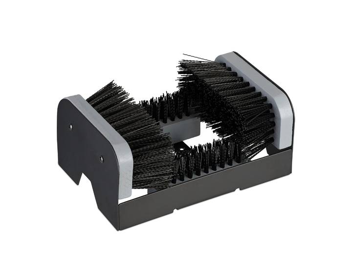 Schuhabstreifer mit Rundum-Bürsten 10,5 x 23 x 15,5 cm Schwarz-Grau