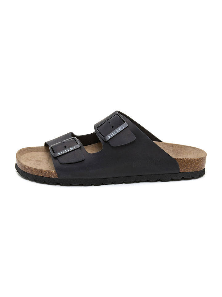 billowy Leder-Pantoletten in Schwarz - 43