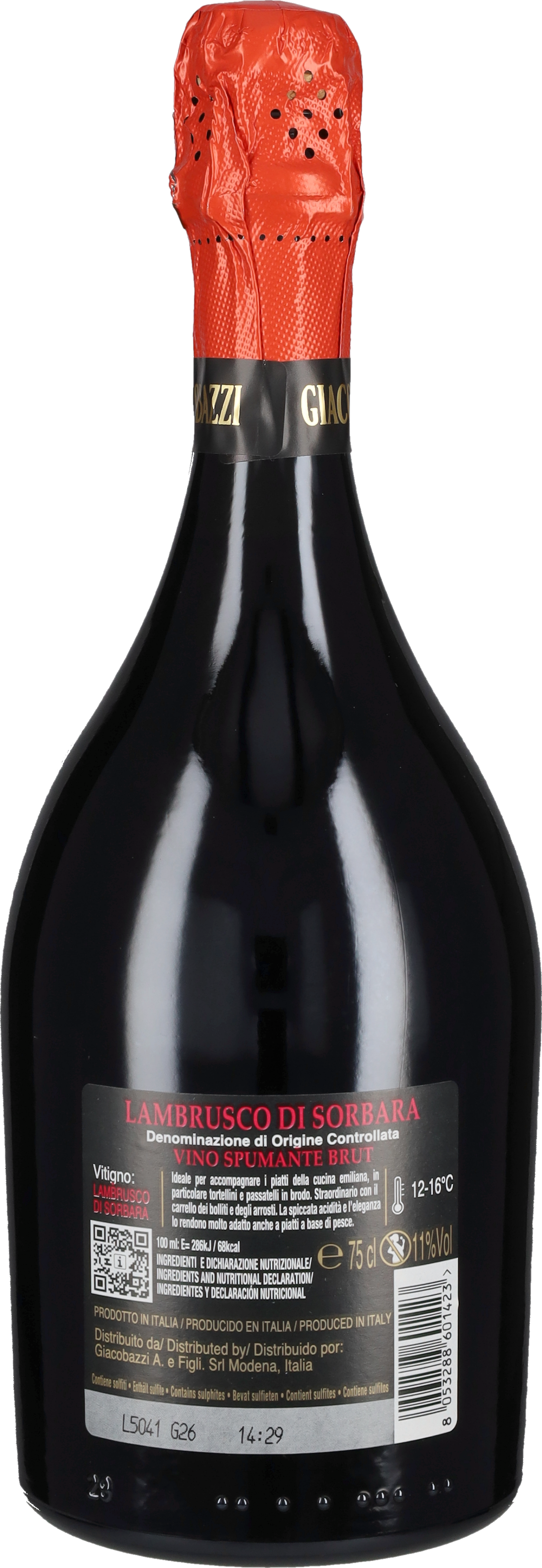 Spumante Brut di Lambrusco di Sorbara '1' Giacobazzi