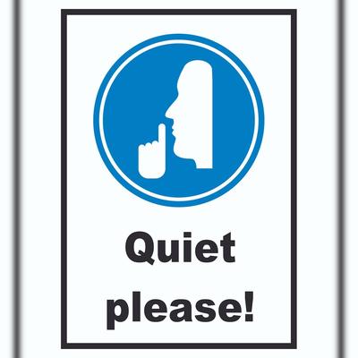 HB-Druck Quiet please Schild A3 Rückseite selbstklebend