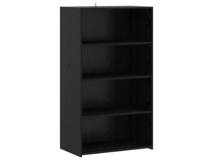 Mhdvray Highboard Schwarz Eichen-Optik 70 x 41 x 124 cm Holzwerkstoff Eleganter Standschrank mit Regalböden für Wohnzimmer und Flur, bietet blickdichten Stauraum für Haushaltsutensilien.
