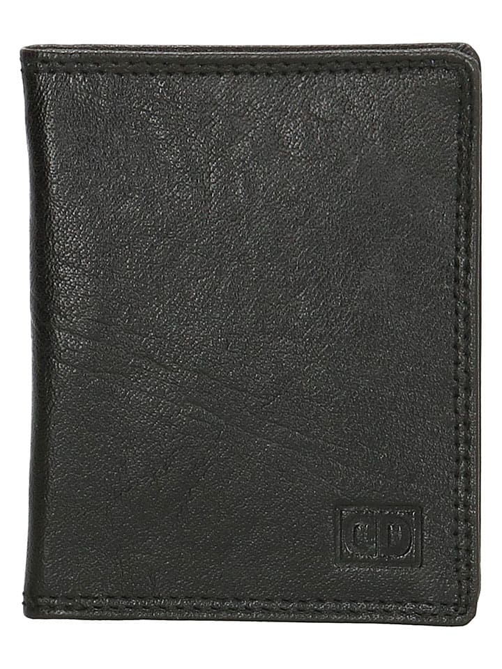 Beagles Leder-Geldbörse in Schwarz - (B)8 x (H)10 cm - onesize