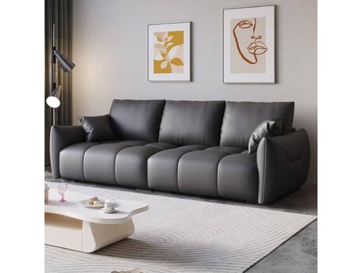 ZHHR Sofa Mit Schlaffunktion, Solid Wood Base，Rock Grey：280 * 85 * 80CM High resilience sponge, Couch mit schlaffunktion Geeignet Für Wohnzimmer, Büro, Lounge, Zimmer, Schlafzimmer