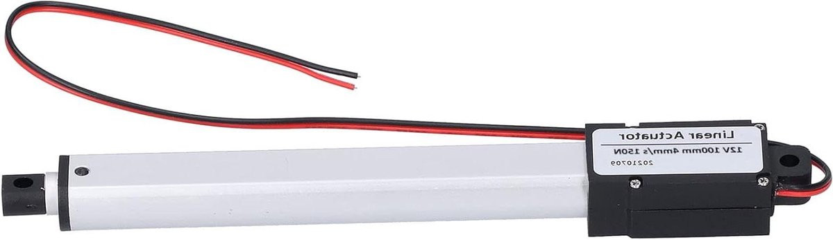 JHubers Goods Lineaire Actuator 12V 100mm met Interne Eindschakelaar - Rood/Zilver