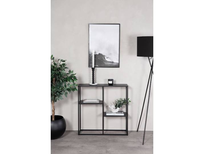 Bücherregal VENTURE HOME, schwarz, B:80cm H:81cm, Stahl, Regale, Bücherregal