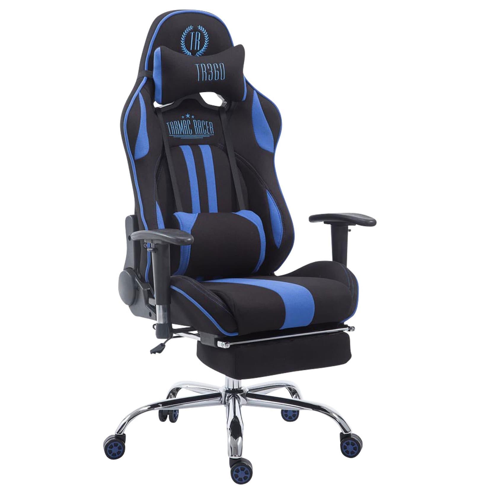 TPFLiving Racing Bürostuhl Limitless Stoff mit Fußablage Schwarz/Gelb