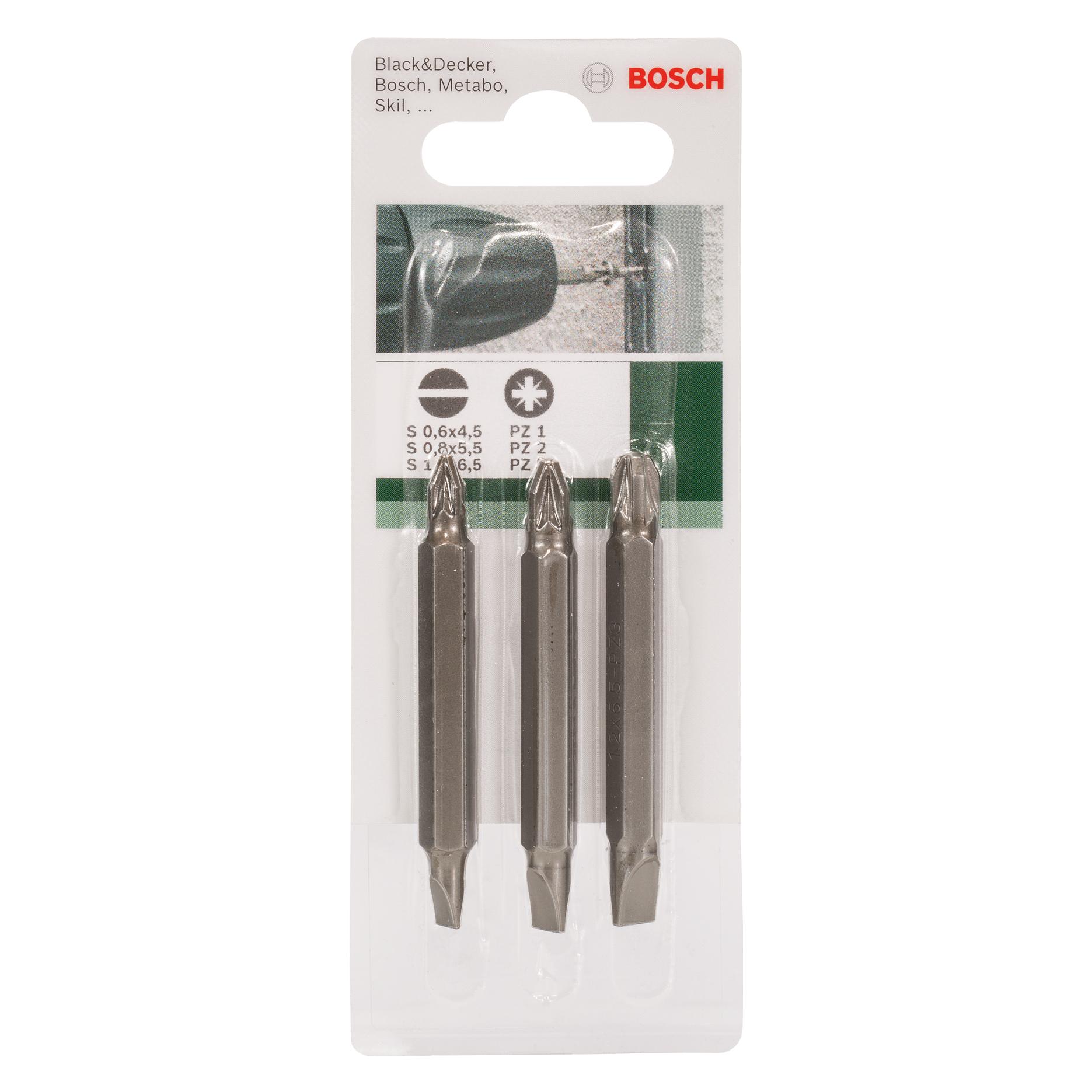 Bosch Zubehör 3tlg. Doppelklingen-Set für Pozidriv-Kreuzschlitzschrauben und Längsschlitzschrauben (PZ, S)) (2609255958)