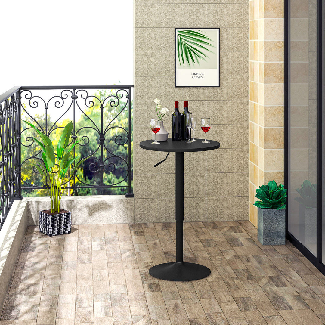George Oliver Giulio Round Dining Table with Iron Base Black