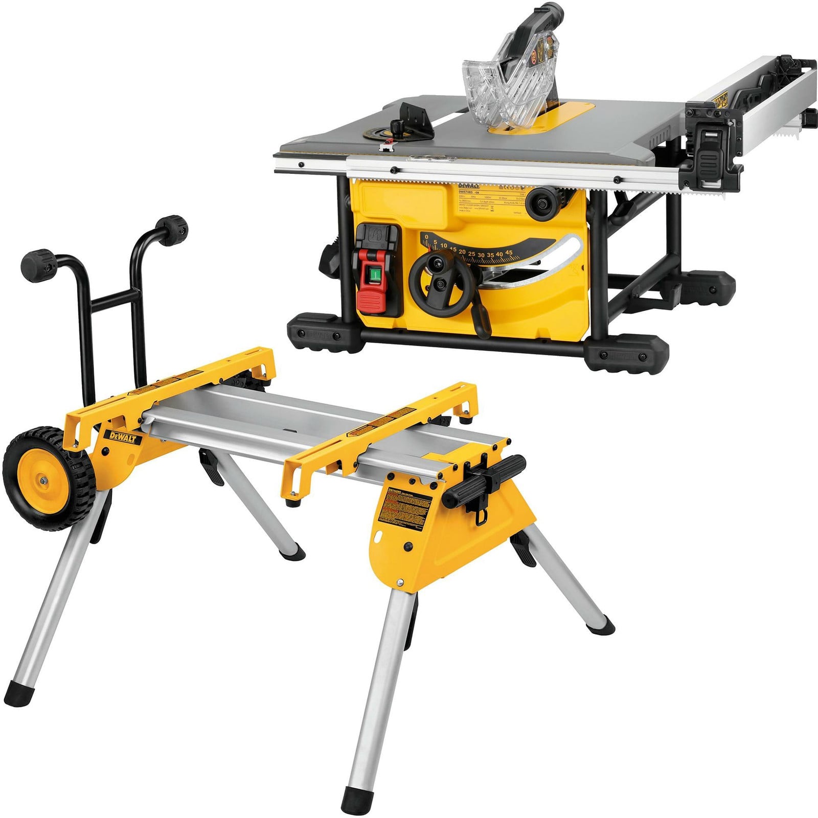 DeWalt tafelzaag met 210 mm zaagblad en onderstel