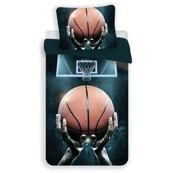 COFI 1453 Baumwoll Bettwäsche Basketball Motiv – 140x200 & 70x90 cm