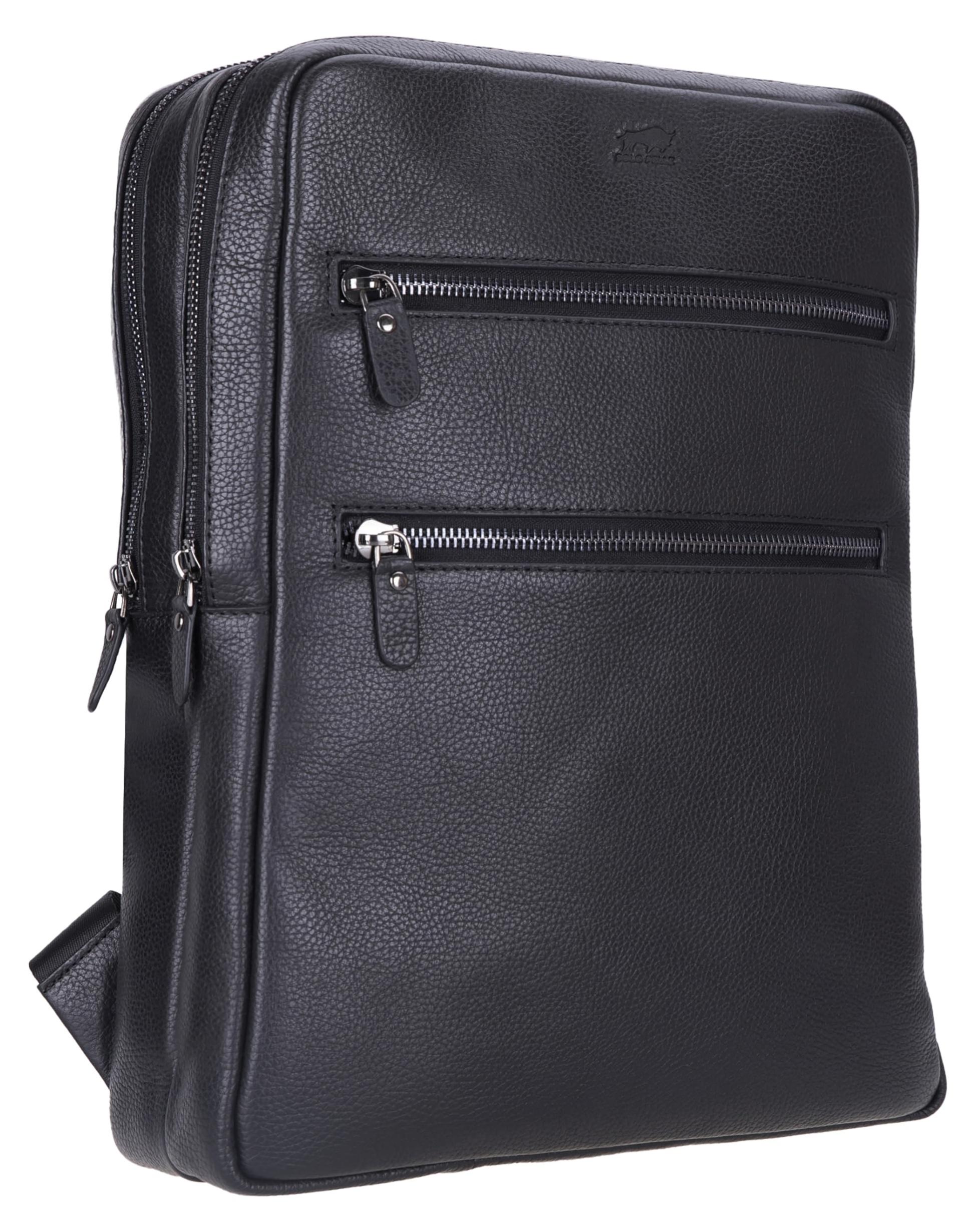 Solo Pelle Leder Rucksack Backpack Tasche Model: Castle Echtleder (Matt Schwarz)