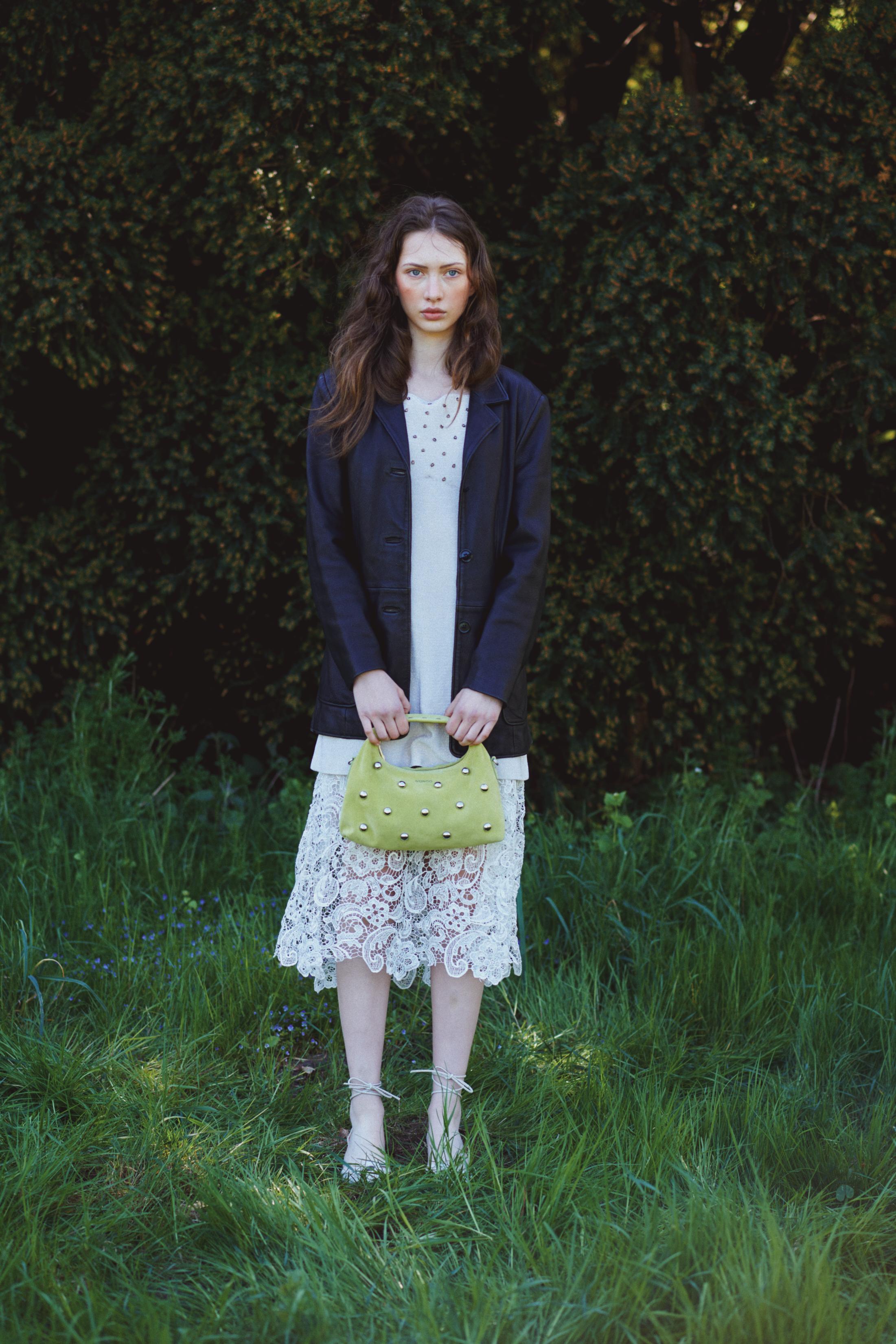 Dandy Rivet Suede Lime Tas