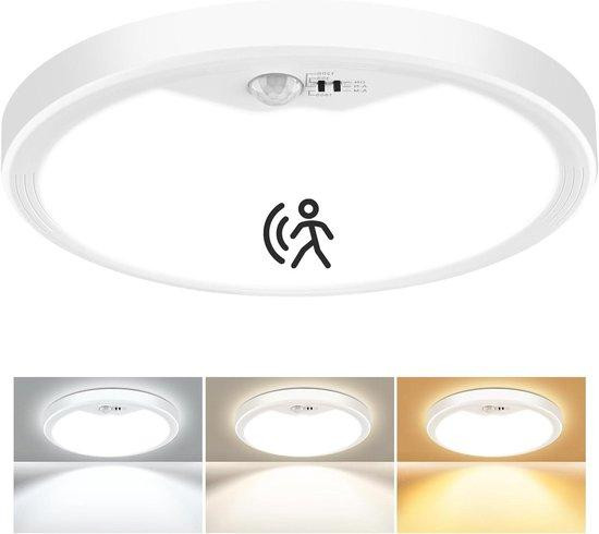 Oumida Led Plafondlamp met Bewegingssensor, Ronde Nachtlamp voor Binnen, Wit