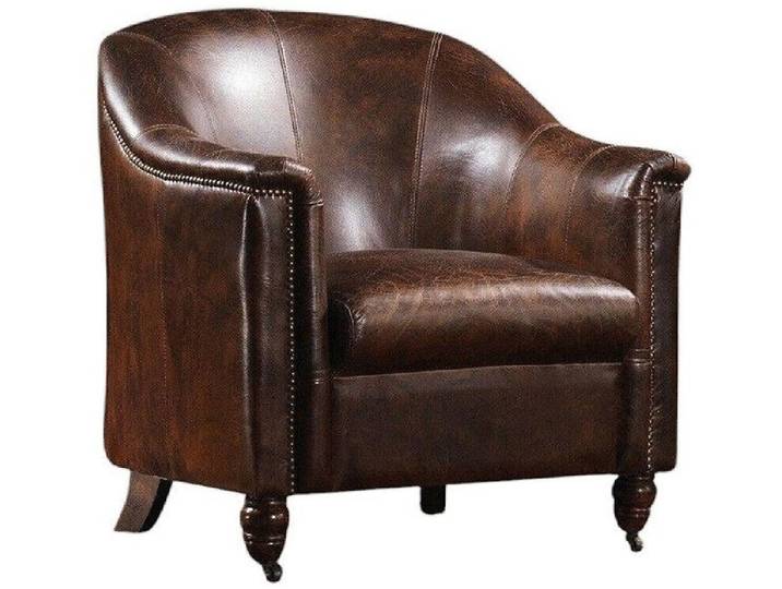 Xlmoebel Sessel Vintage Ledersessel im Retro-Design mit bequemer Polsterung (Sessel), Hergestellt in Europa