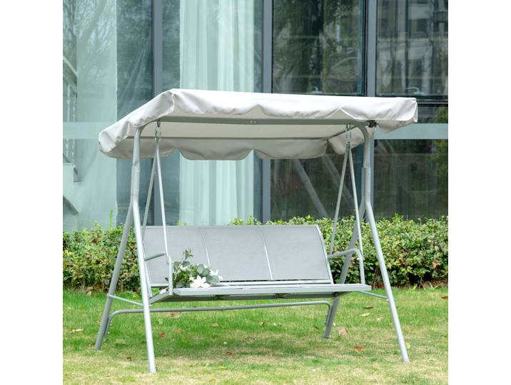 Hollywood Balançoire Jardin 3 Places Métal Gris 170x110x153cm