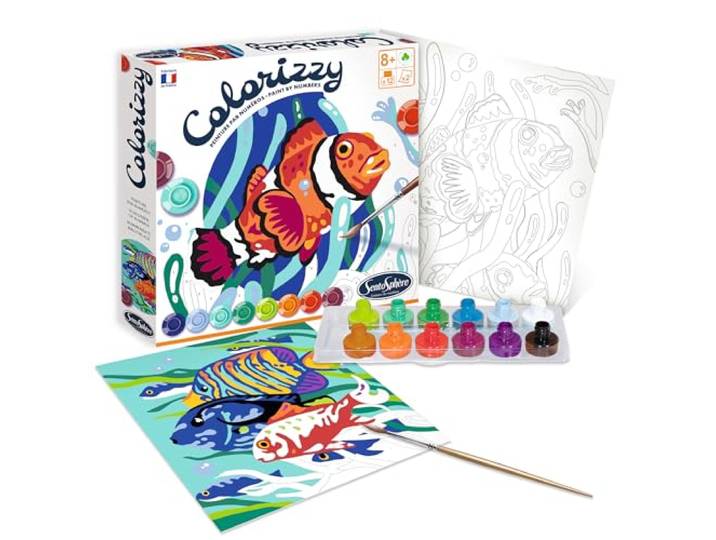 Sentosphère 3904502 Colorizzy, Malen nach Zahlen, Malset für Kinder, Motiv: Papagei, Bastelset, Kreativ-Set, DIY
