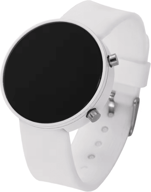 Uplift Curations Minimalist LED Digital Watch For Women And Men Silicone Strap Casual Sport Wristwatch white