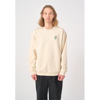 Strickpullover CLEPTOMANICX "Sketch Gull", Herren, Gr. M, blau (beige), 100% Baumwolle, bestickt, normal, Rundhals, Pullover Strickpullover, mit lockerem Schnitt