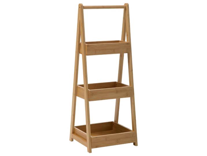 5five Simply Smart Badregal 3 Etagen Green Harmony 28/10/79 cm, Braun, Naturmaterialen, 10x79x28 cm, Badezimmer, Badezimmerregale, Badregale