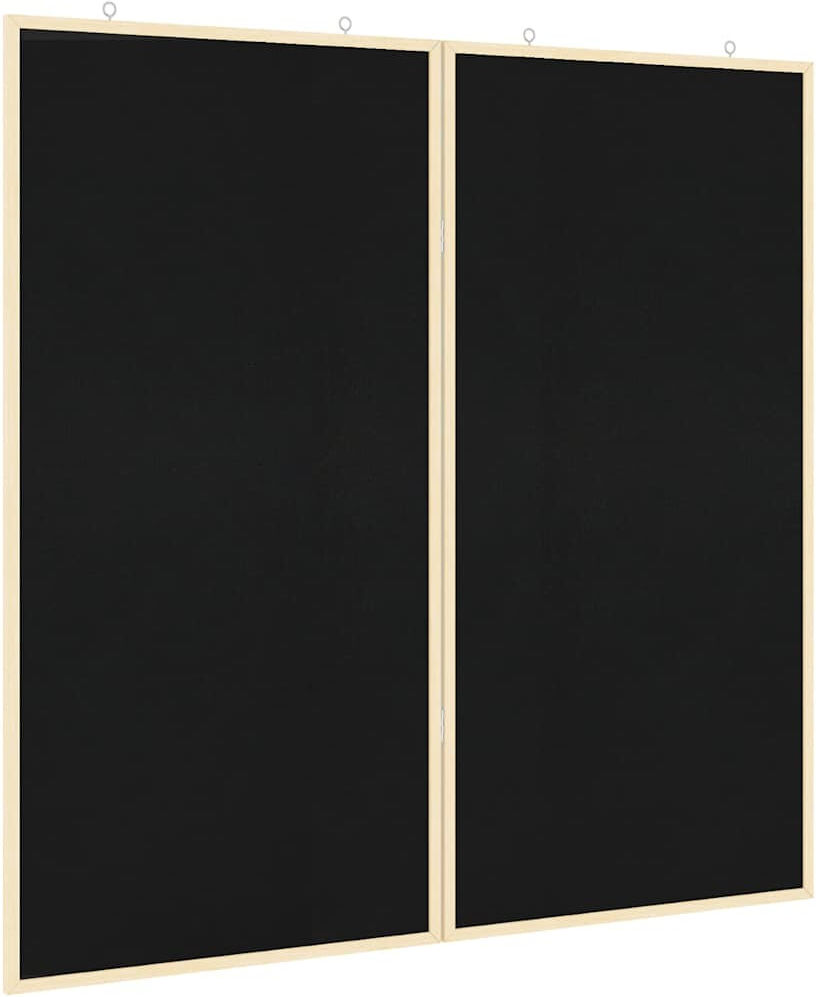vidaXL Bulletin Board Folding Manual Solid pine wood Office Supplies Pin Memo Black 100cm H x 100cm L