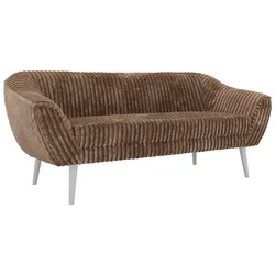 3-SITZER-SOFA PIRS - Braun Cord - Weiße Beine