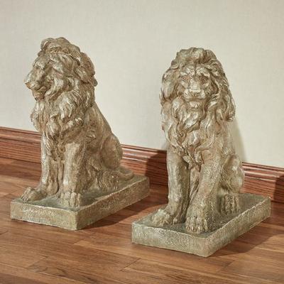 Touch of Class Lions at Guard Sculptures Sand Set of Two, Set of Two, Sand