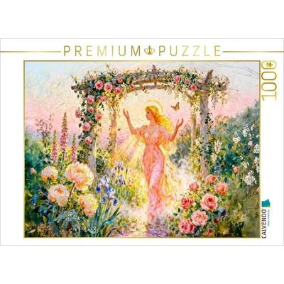CALVENDO Puzzle Eos - Griechische Göttin der Morgenröte im Rosengarten | 1000 Teile Lege-Größe 64x48cm Foto-Puzzle für glückliche Stunden
