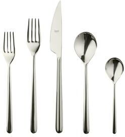 Mepra Linea Champagne 5-piece Stainless Steel w/PVD Titanium Coating Flatware Set