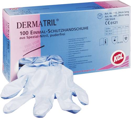 KCL Dermatril 740-10 100 St. Nitril Einweghandschuh Größe (Handschuhe): 10, XL EN 374