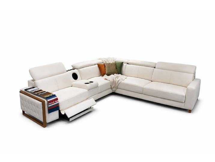 Xlmoebel Ecksofa Modernes U-förmiges Ecksofa in Weiß mit verstellbaren Funktionen, Ecksofa, Made in Europa