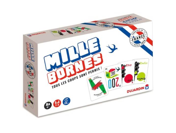 Dujardin Mille Bornes Le Grand Classique – gezelschapsspel – kaartspel – bereik eerst de 1000 grenzen – om met familie of vrienden te spelen – 2 tot 8 spelers – vanaf 6 jaar