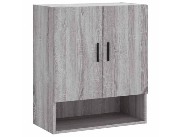 KLGBNCVE Wandschrank Grau Sonoma 60x31x70 cm Holzwerkstoff Wandmontage ohne Bodenfläche,Stauraum für Alltagsdinge,Abstellfläche für Fotos und Deko,glatte Oberfläche