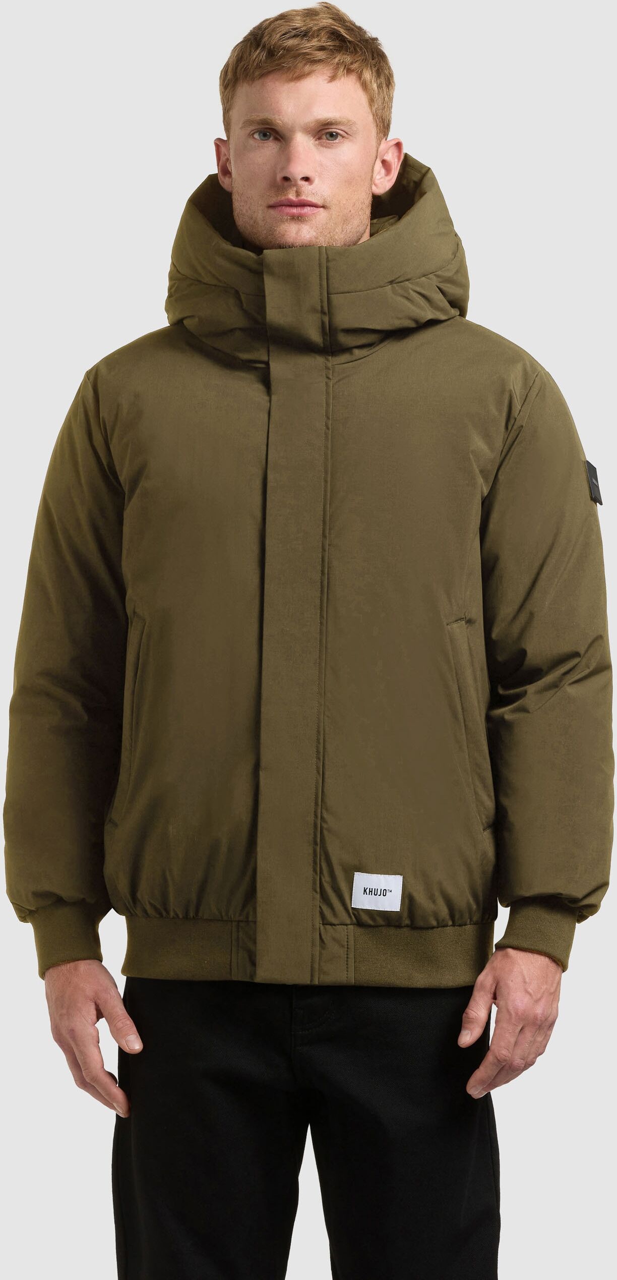 Winterjacke KHUJO "BENSON", Herren, Gr. M, grün (everglades grün), Web, Obermaterial: 100% Nylon. Futter: 100% Nylon. Wattierung: 100% Polyester, unifarben, normal, Rippstrickbündchen, Jacken Winterjacke, abnehmbare Rucksackträger in der Innenseite