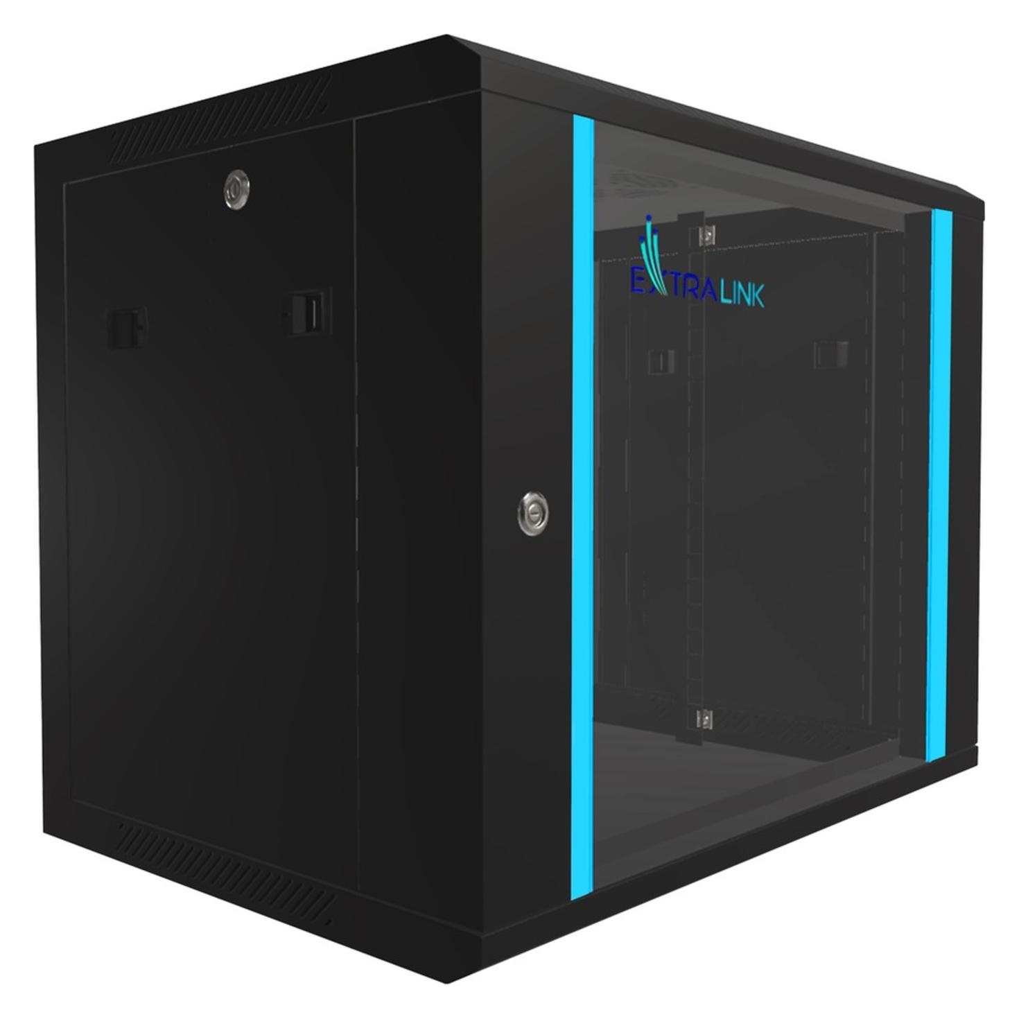 Extralink 9U 600X450 WALL-MOUNTED RACKMOUNT CABINET BLACK Wall mounted rack (9 HE, 19 Zoll Rack) (EX.7249)
