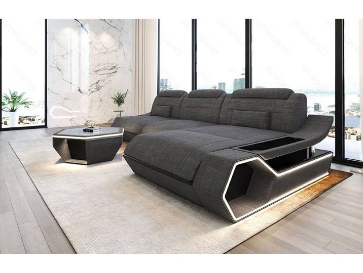 Couch Toscano L-Form in Stoff