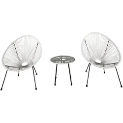 Happy Home 3tlg. Bistro-Set HGE53-WEI weiß