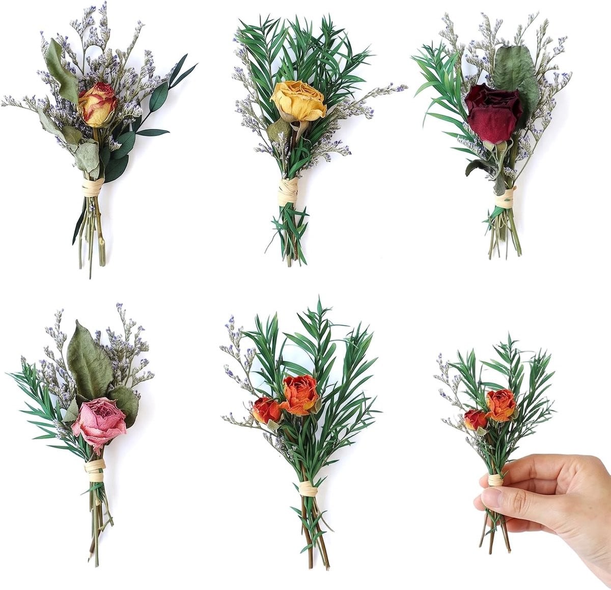 Natuurlijke gedroogde rozen voor tafeldecoratie en bruiloften