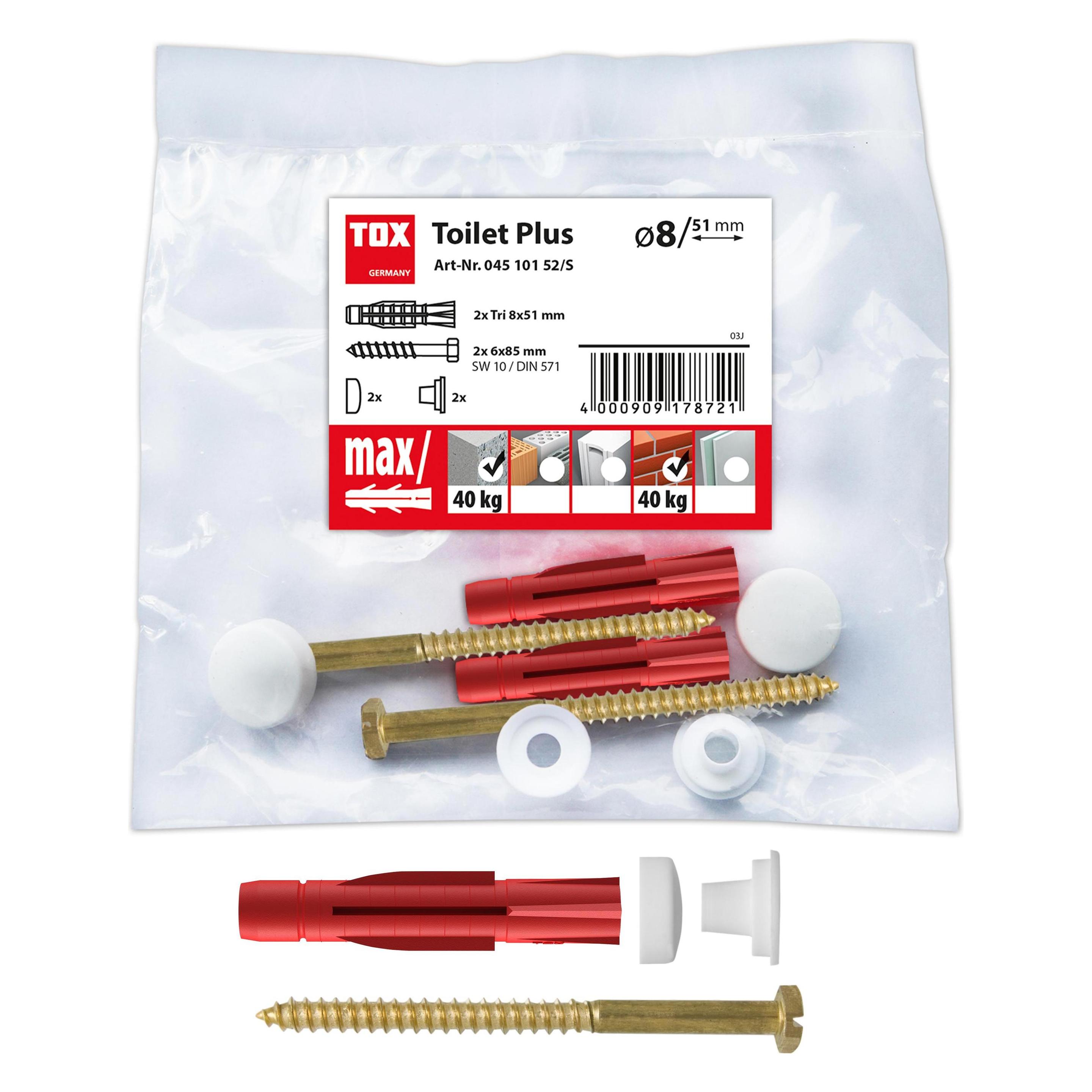 Tox Stand-WC-Befestigung Toilet Plus weiss (2 Stk.) (04510152/S)