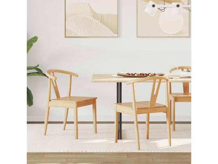 HGPOTUY Esszimmerstuhl 2 STK. Massives Gummiholz Natur Vintage Design, Lackierte Oberfläche, Bequemes Sitzkissen, Pflegeleicht, Für Esszimmer Küche Büro
