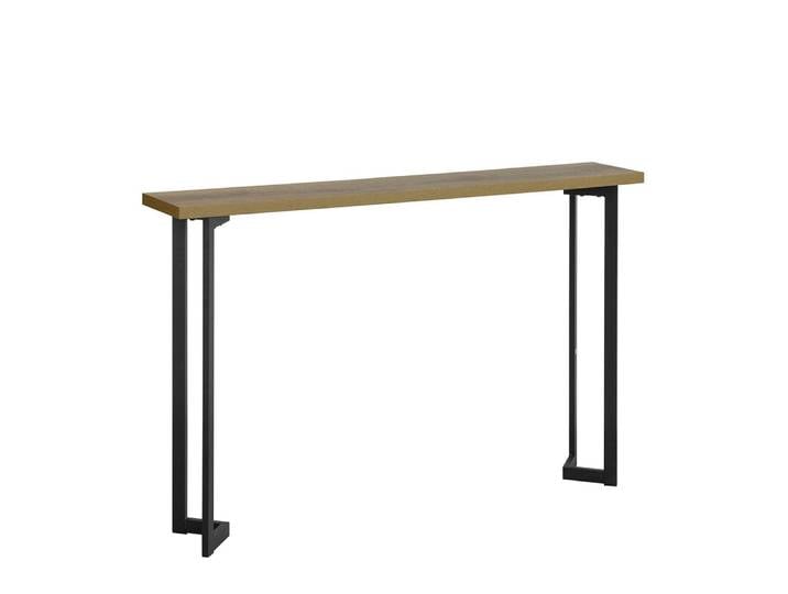 Table console industrielle en métal et bois