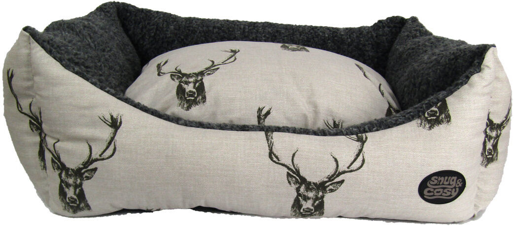 Archie & Oscar Bentley Suede and Denim Pet Bed 109cm W x 82cm D x 33cm H